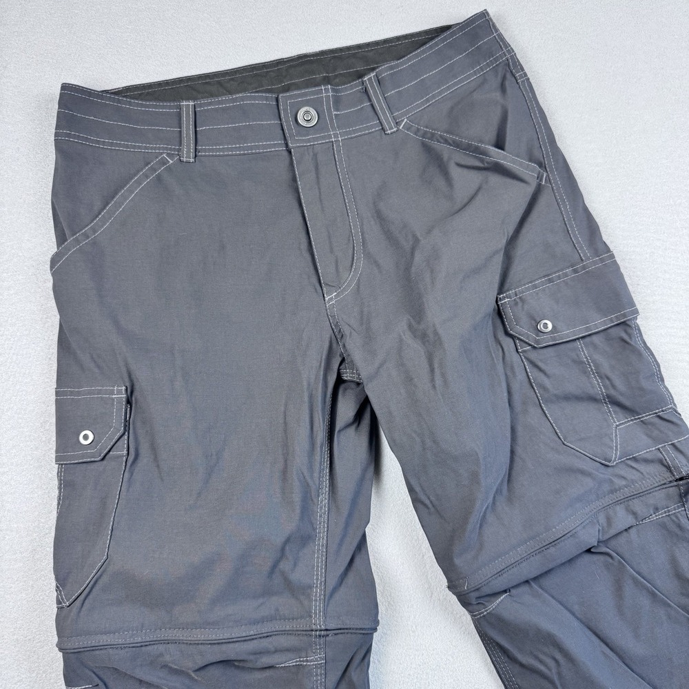 Kuhl Renegade Convertible Pant Men 32x30 Gray Stealth Hiking Cargo Gorp Straight